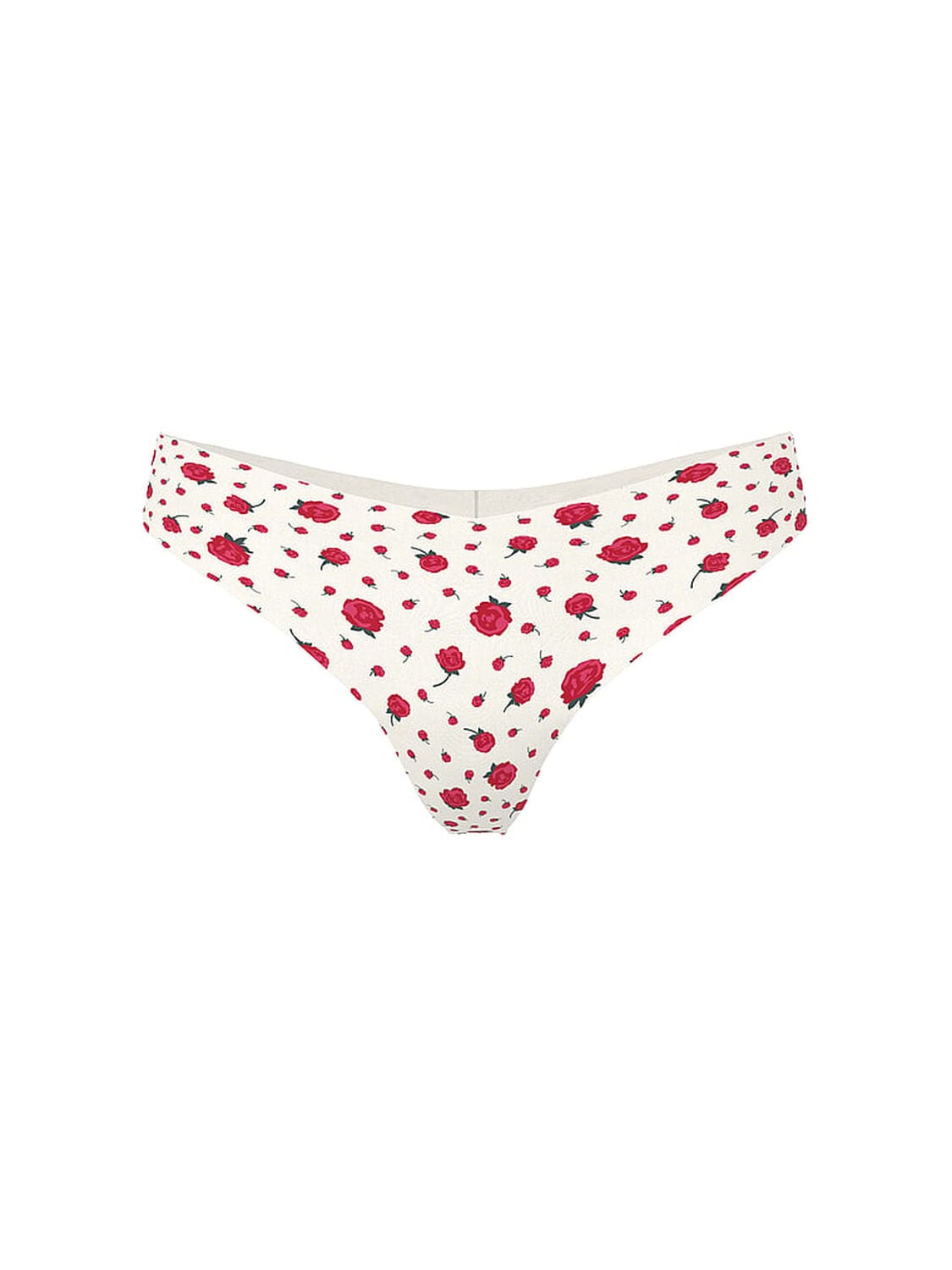 pink Pink No-Show Thong Panty Winter White Rose Floral 3 of 3 