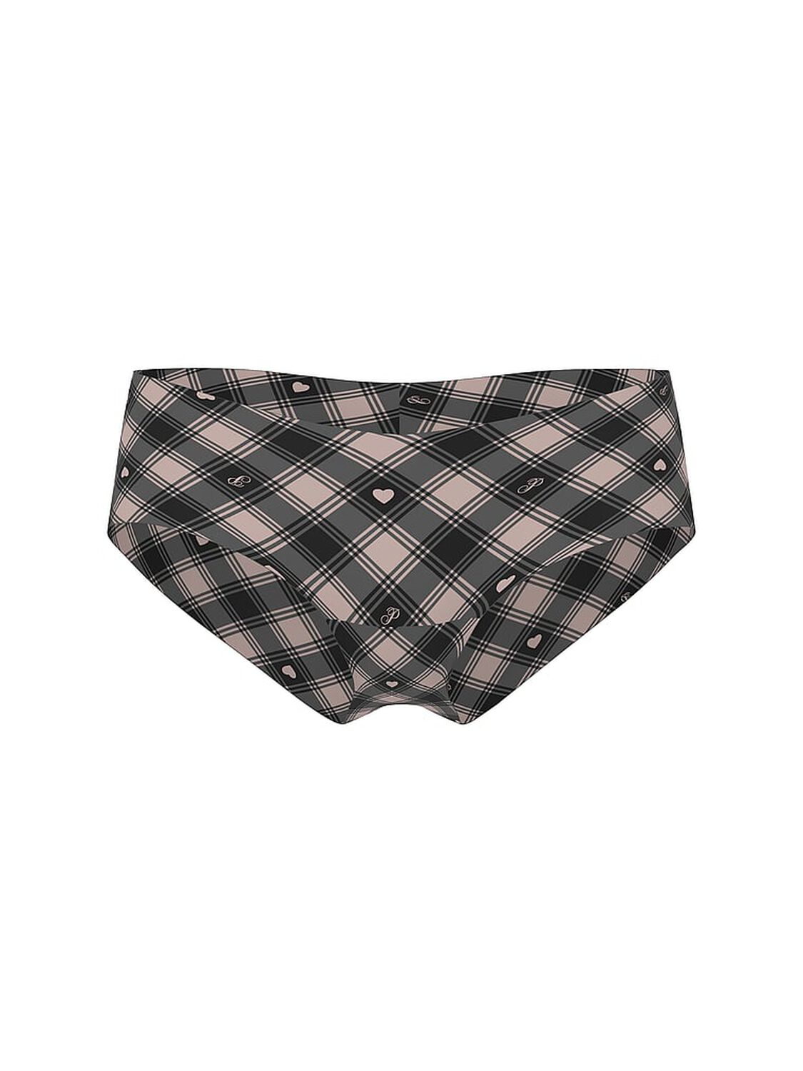 vs Pink No-Show Cheeky Panty Iced Coffee Buffalo Plaid Print 3 of 3 