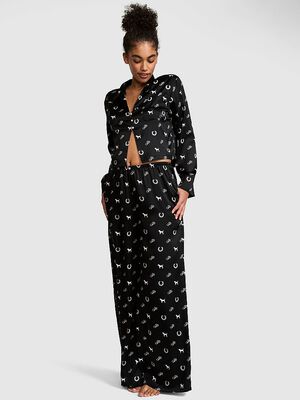 GRWPINK&trade; Satin Flyaway Long-Sleeve & Pants Pajama Set