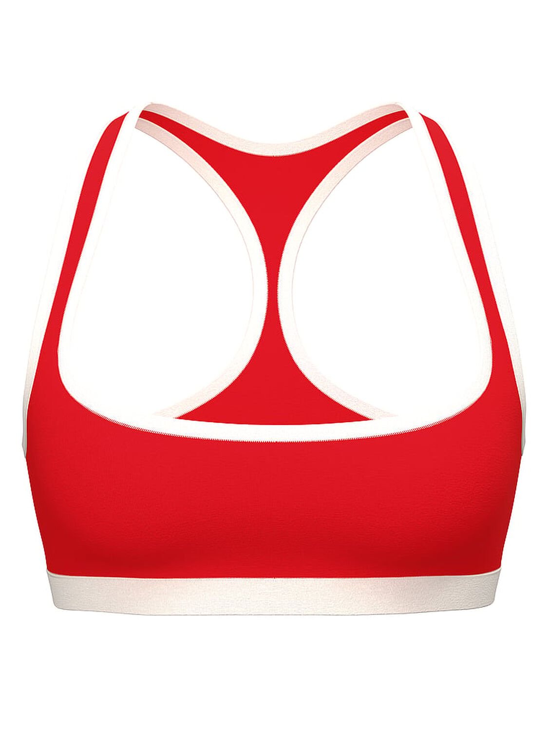 vs Pink Bralettes & Bra Tops Cotton Dorm Unlined Racerback Bralette Bright Vermillion 3 of 3 