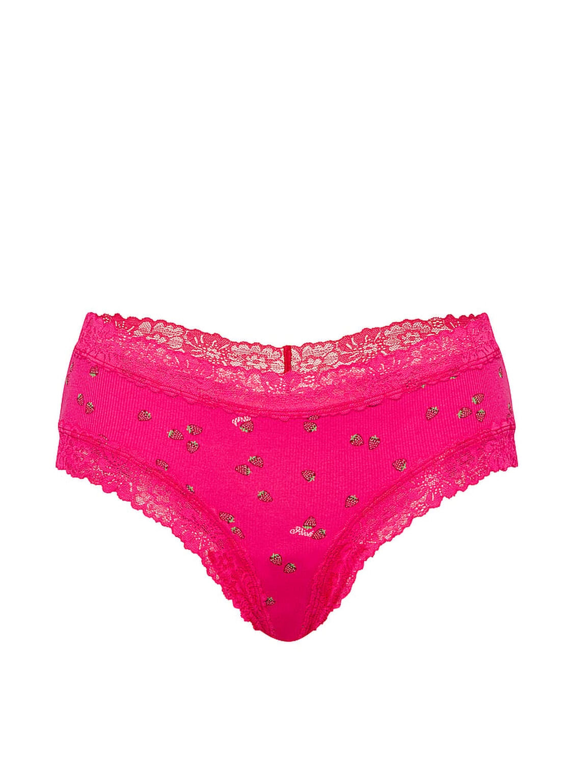 vs Pink PINK Wink&trade; Lace-Trim Cheeky Panty Hot Stuff Strawberry Print 3 of 3 