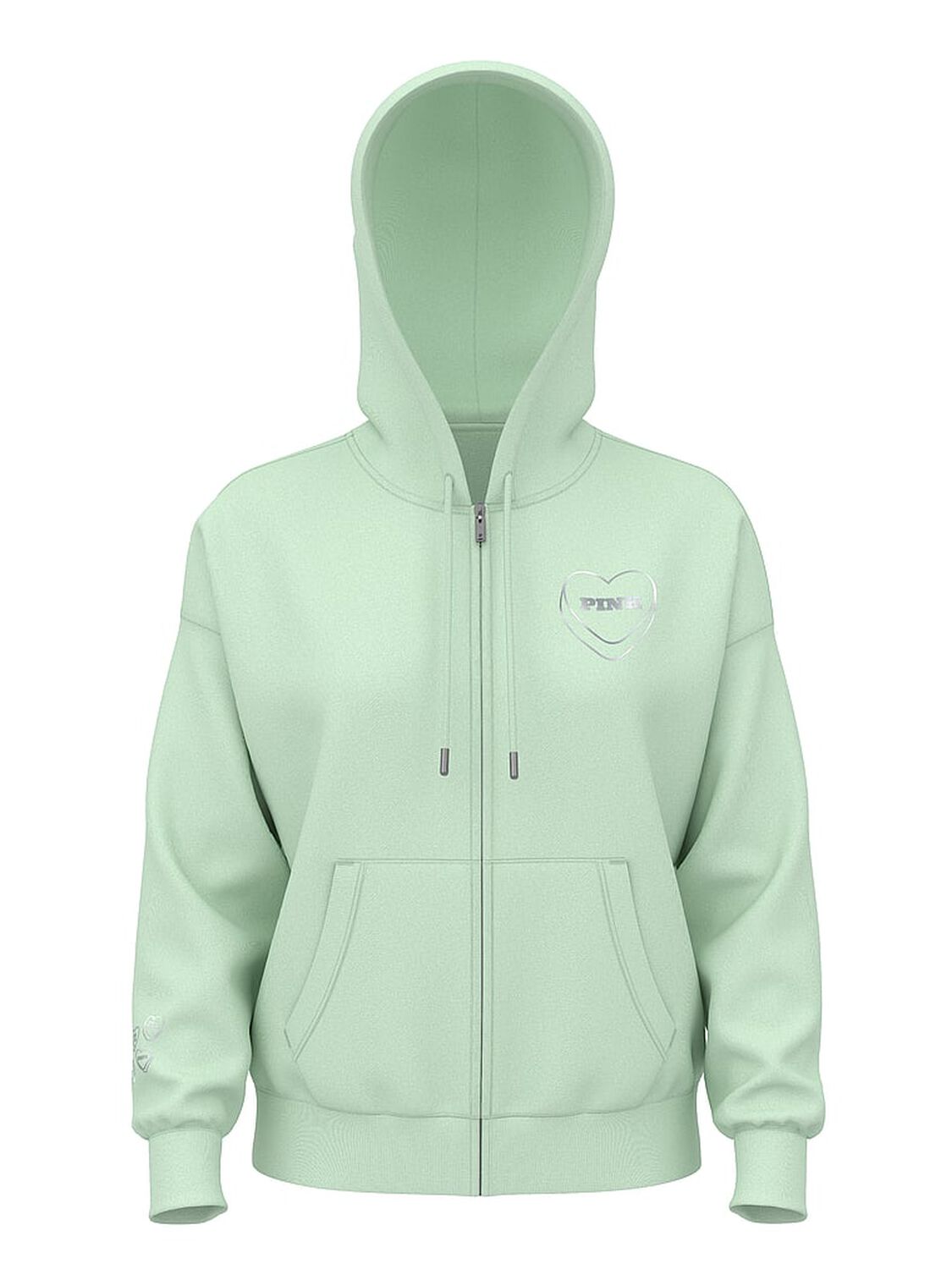 vs Pink Campus Fleece&trade; Full-Zip Hoodie Mint Vday 3 of 3 