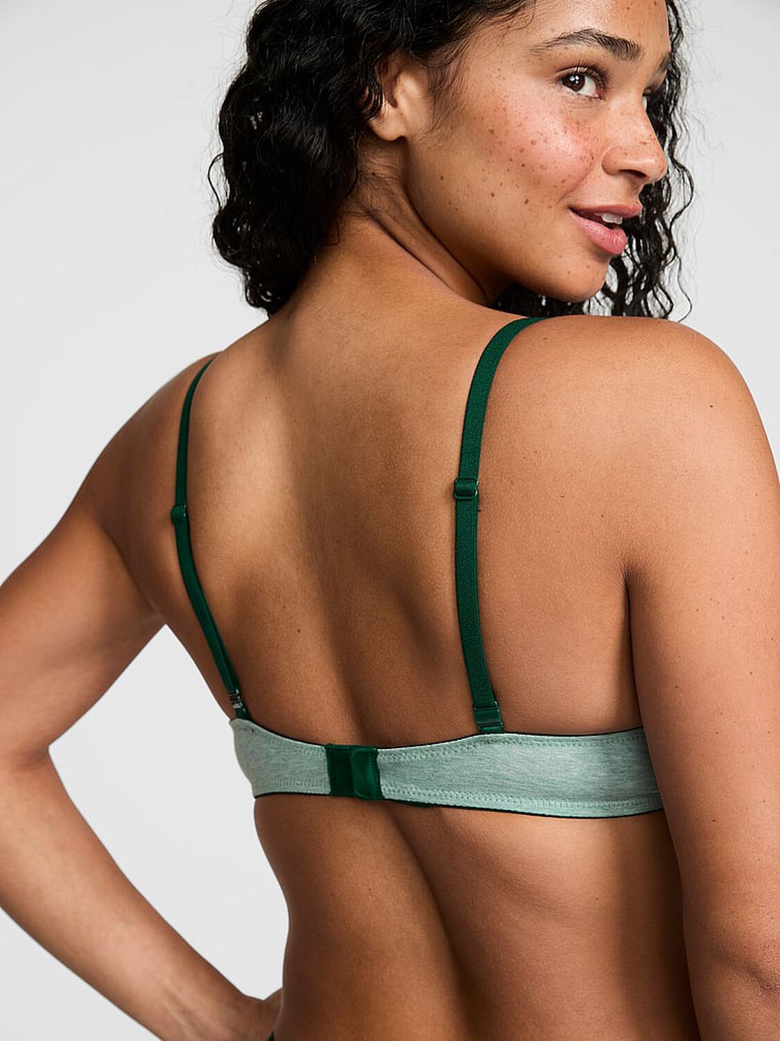 vs Pink Wear Everywhere&trade; Lightly Lined Wireless Bra Heather Soft Sage 2 of 4 