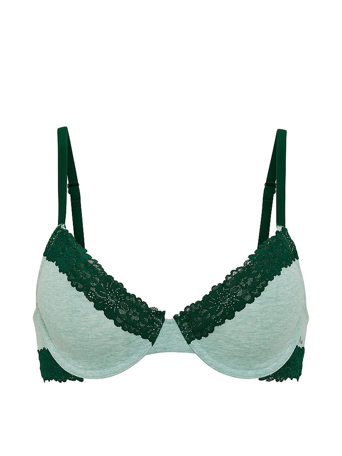 vs Pink Wear Everywhere&trade; Lightly Lined Full Coverage T-Shirt Bra Heather Soft Sage 3 of 4 