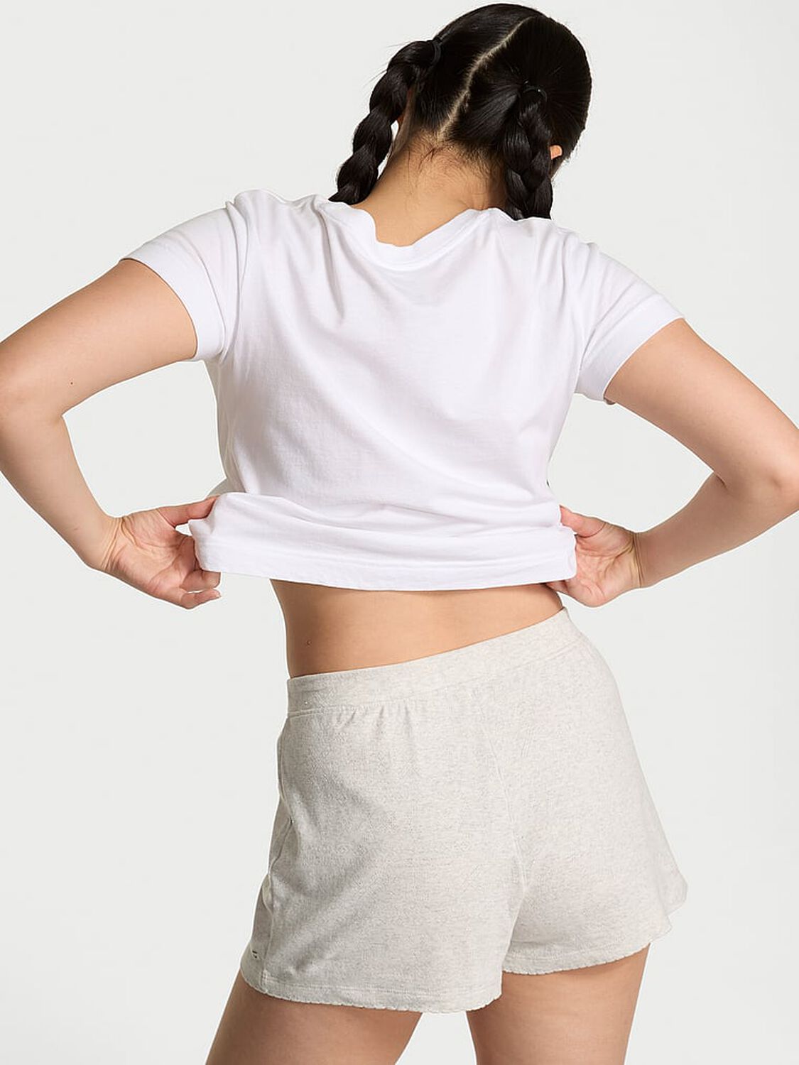 vs Pink Pointelle Boxer Shorts Vs Snow Angelina Htr Silver 2 of 2 