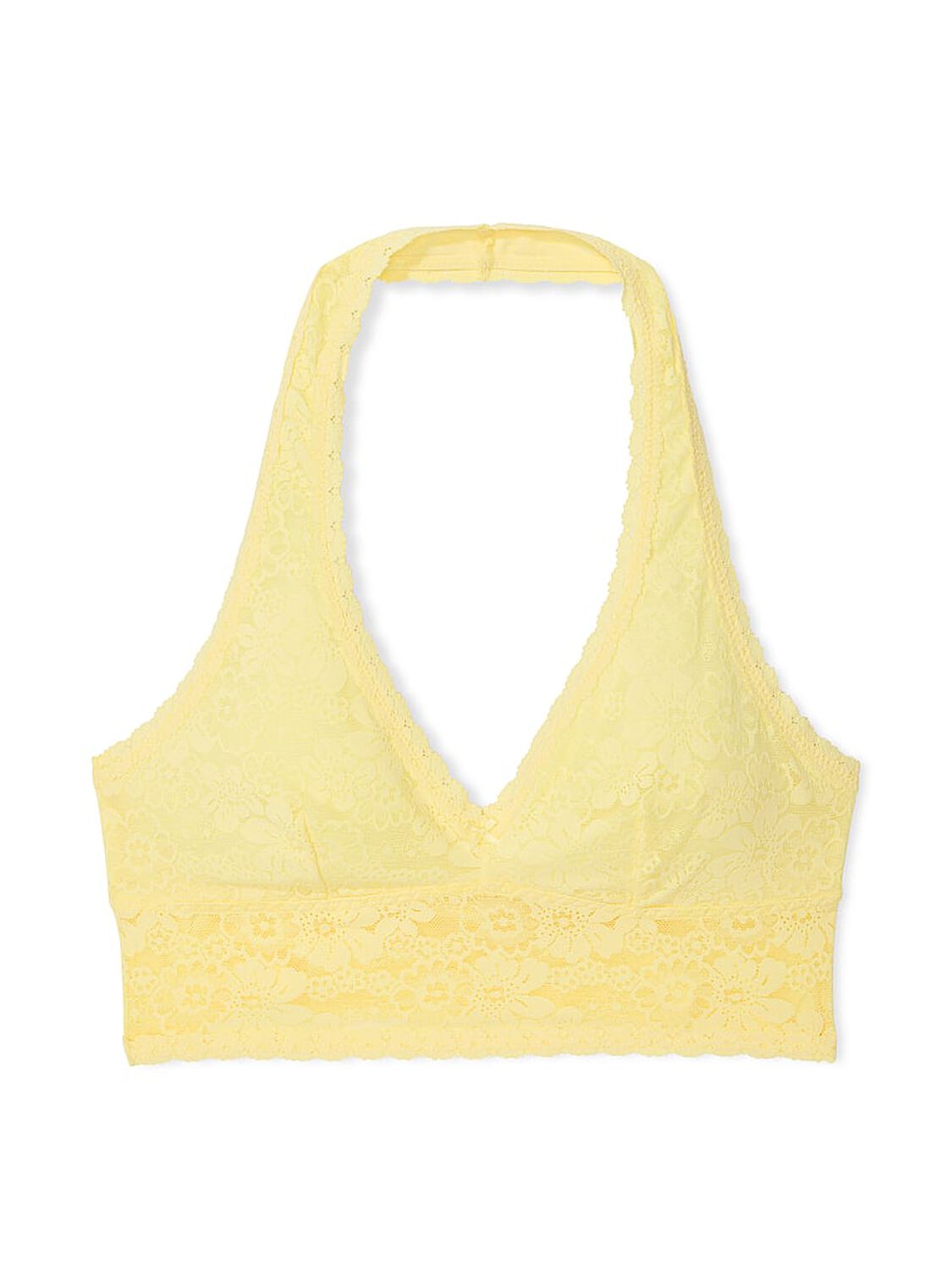 vs Pink Bralettes & Bra Tops Wink Lace Halter Top Mellow Yellow 3 of 3 