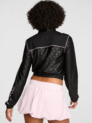 Satin Mock-Neck Full-Zip Jacket