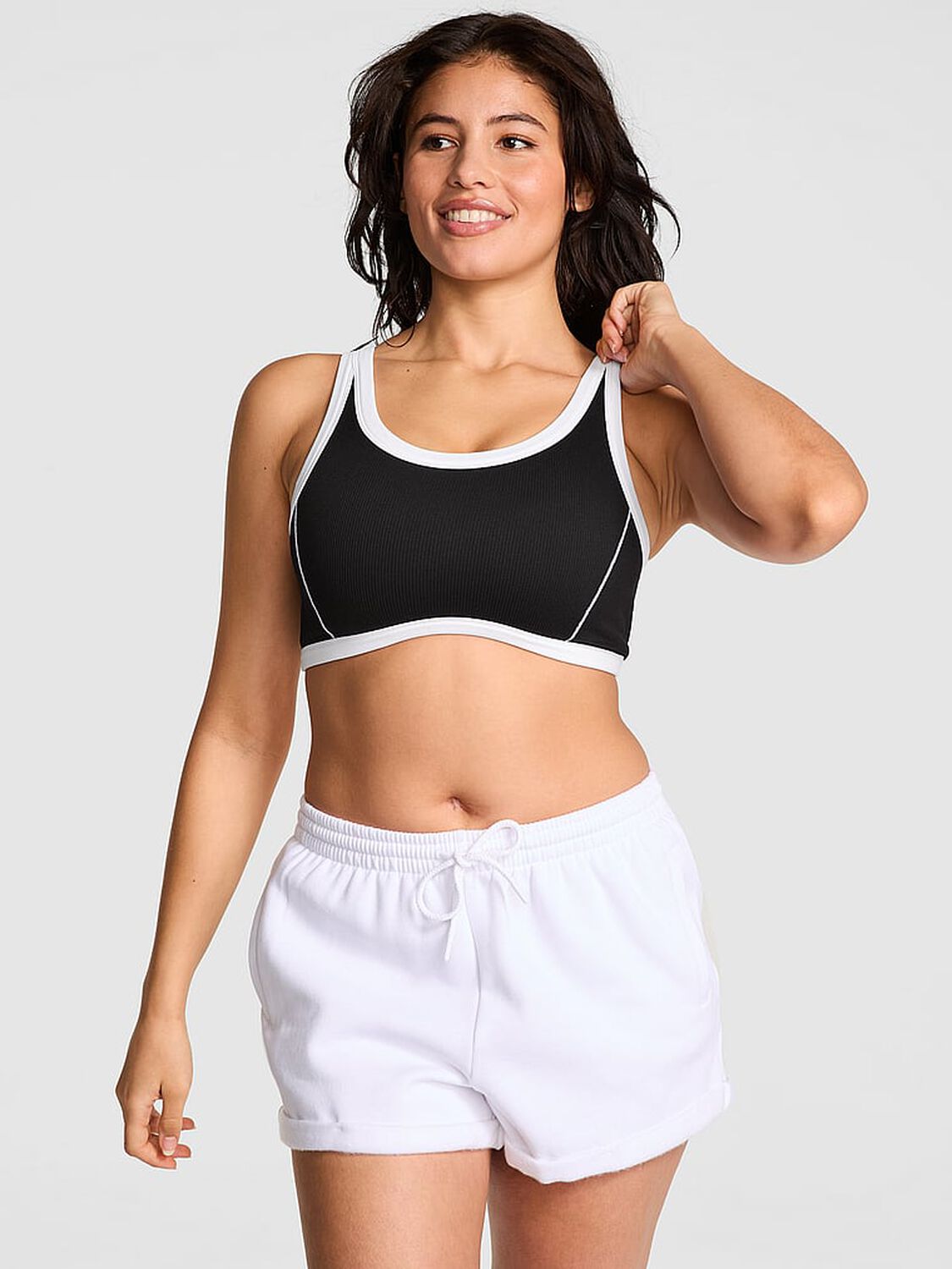 vs Pink The Wave Soft Seamless Contour Sports Bra Pure Black 4 of 4 