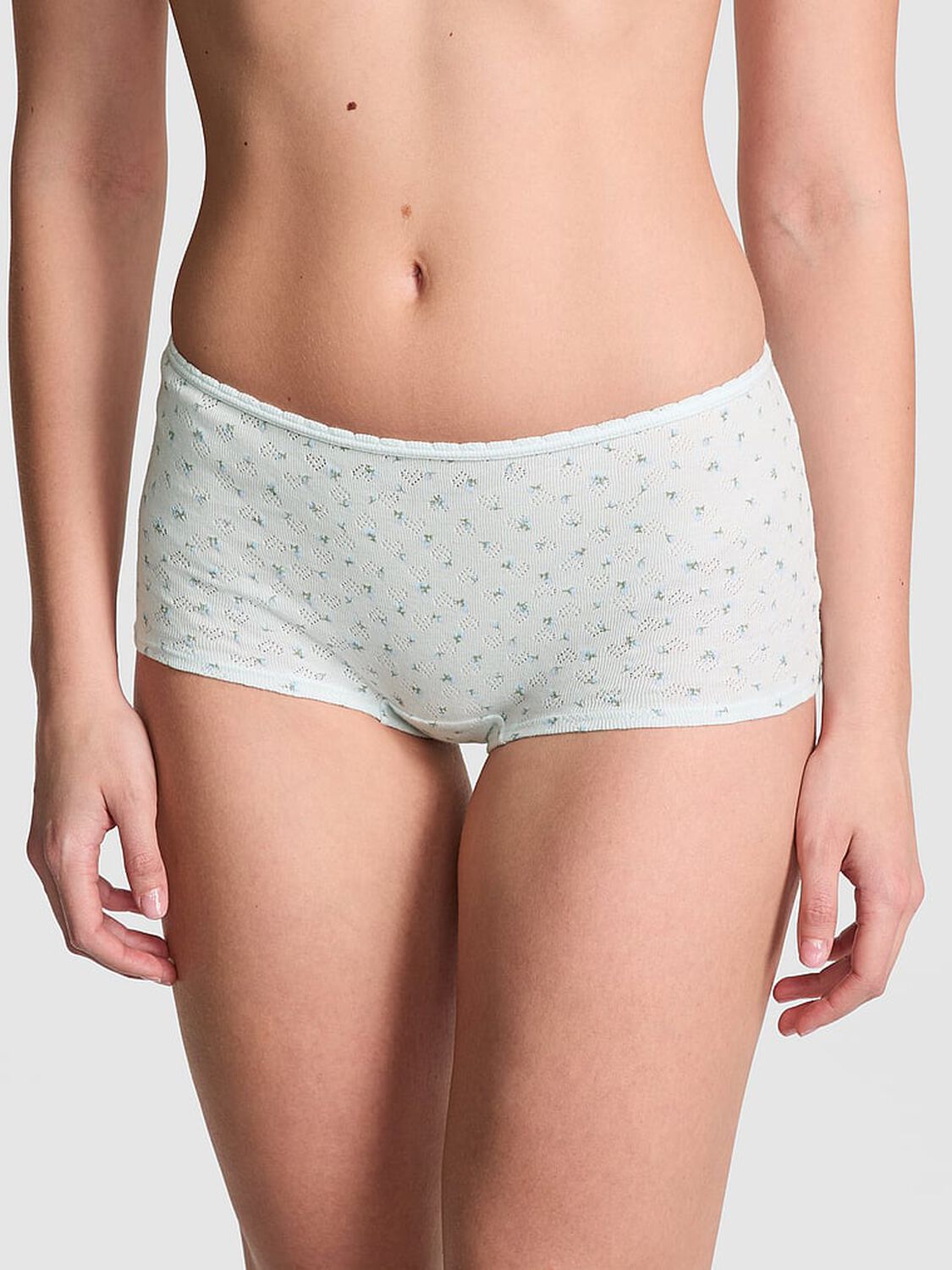 vs Pink Cotton Boyshort Panty Bliss Floral Print 1 of 2 