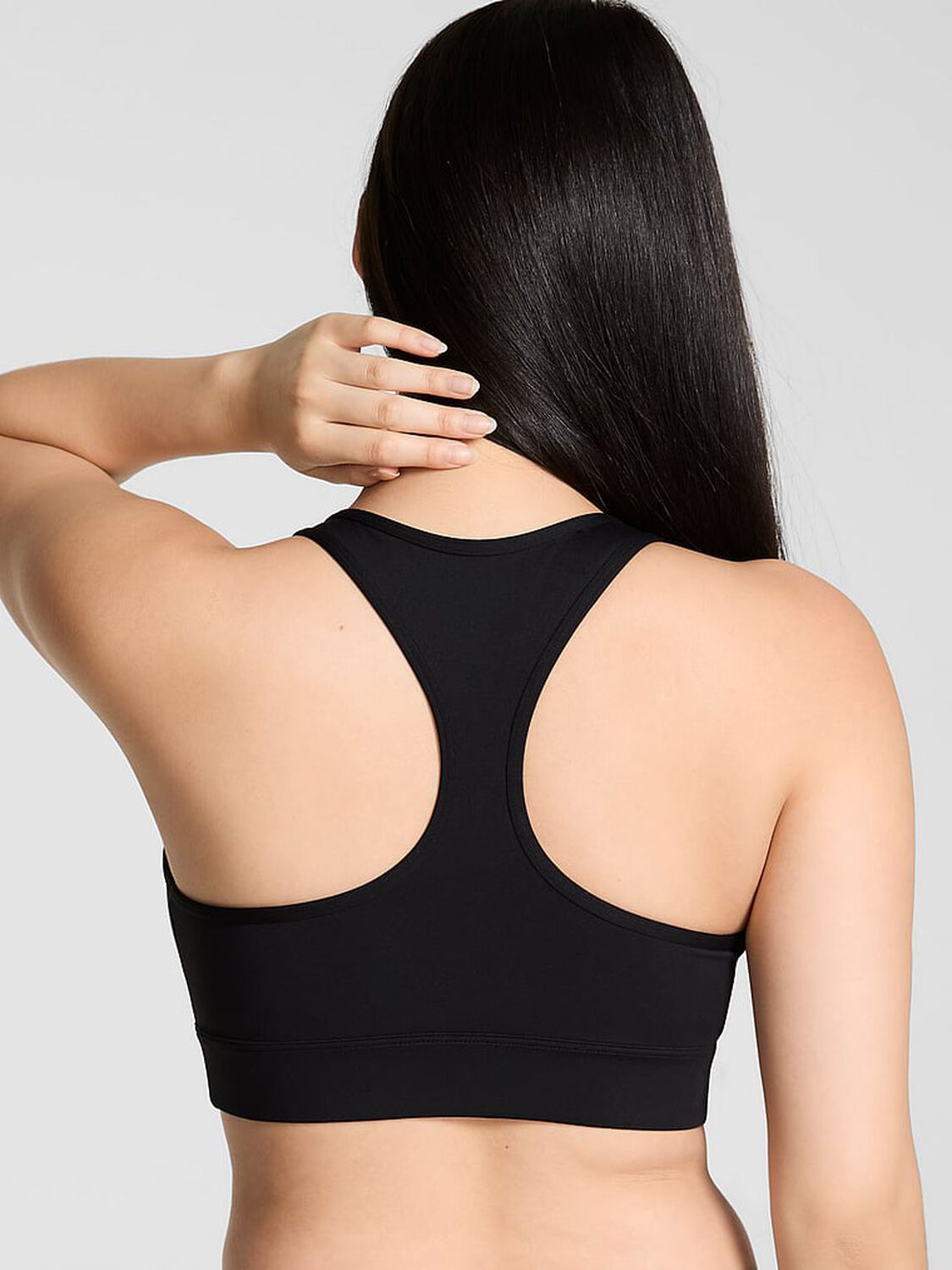 vs Pink Relay Racerback Sports Bra Pure Black 2 of 3 