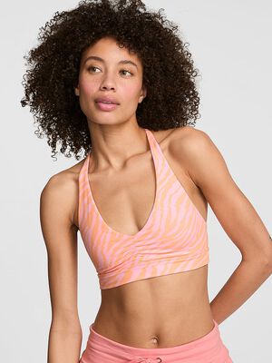 PINK Relay&trade; Ruched Plunge Sports Bra