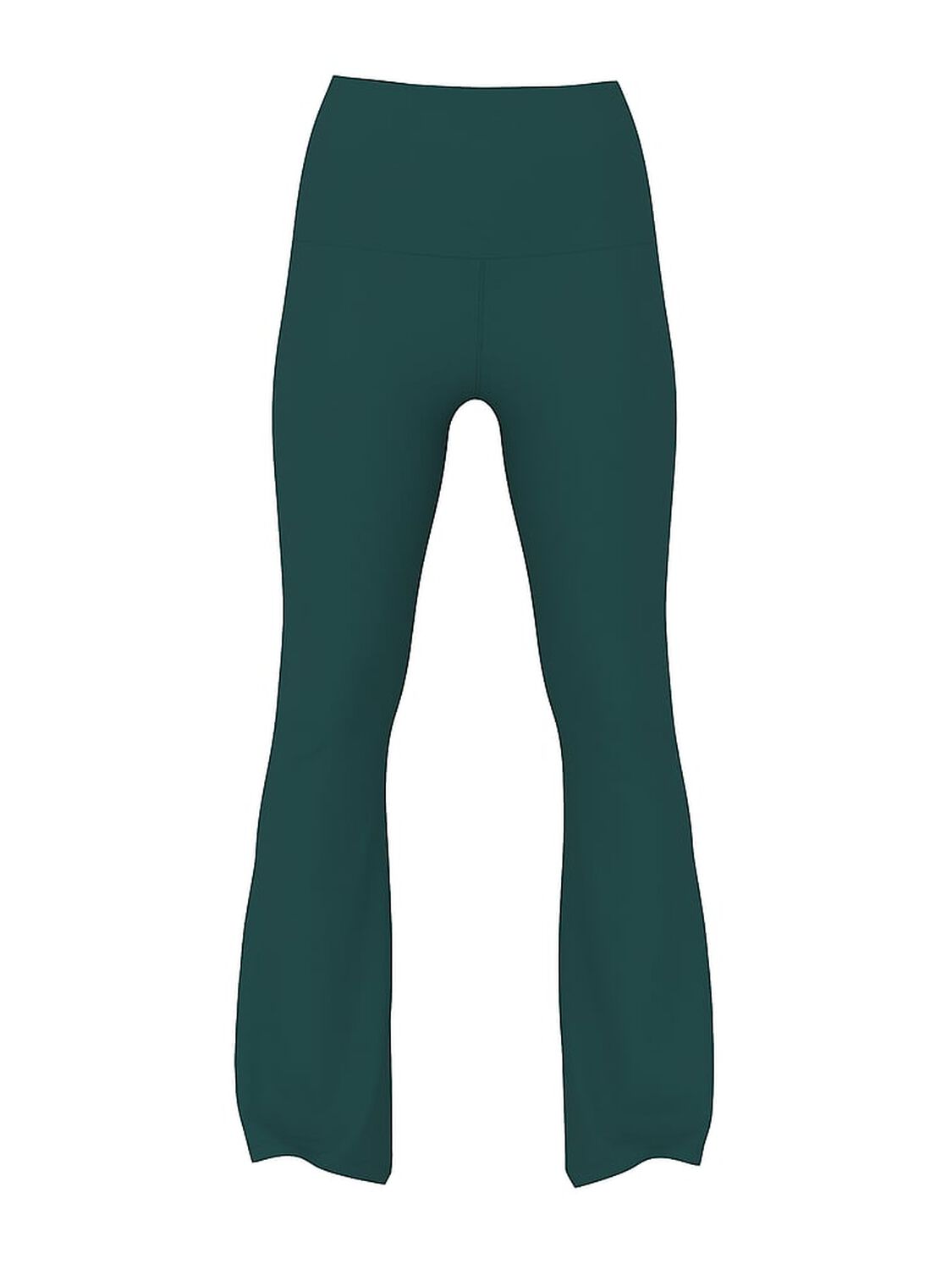 vs Pink All-Day Cotton Foldover Flare Leggings Deep Forest Lurex Thread Logo 3 of 3 