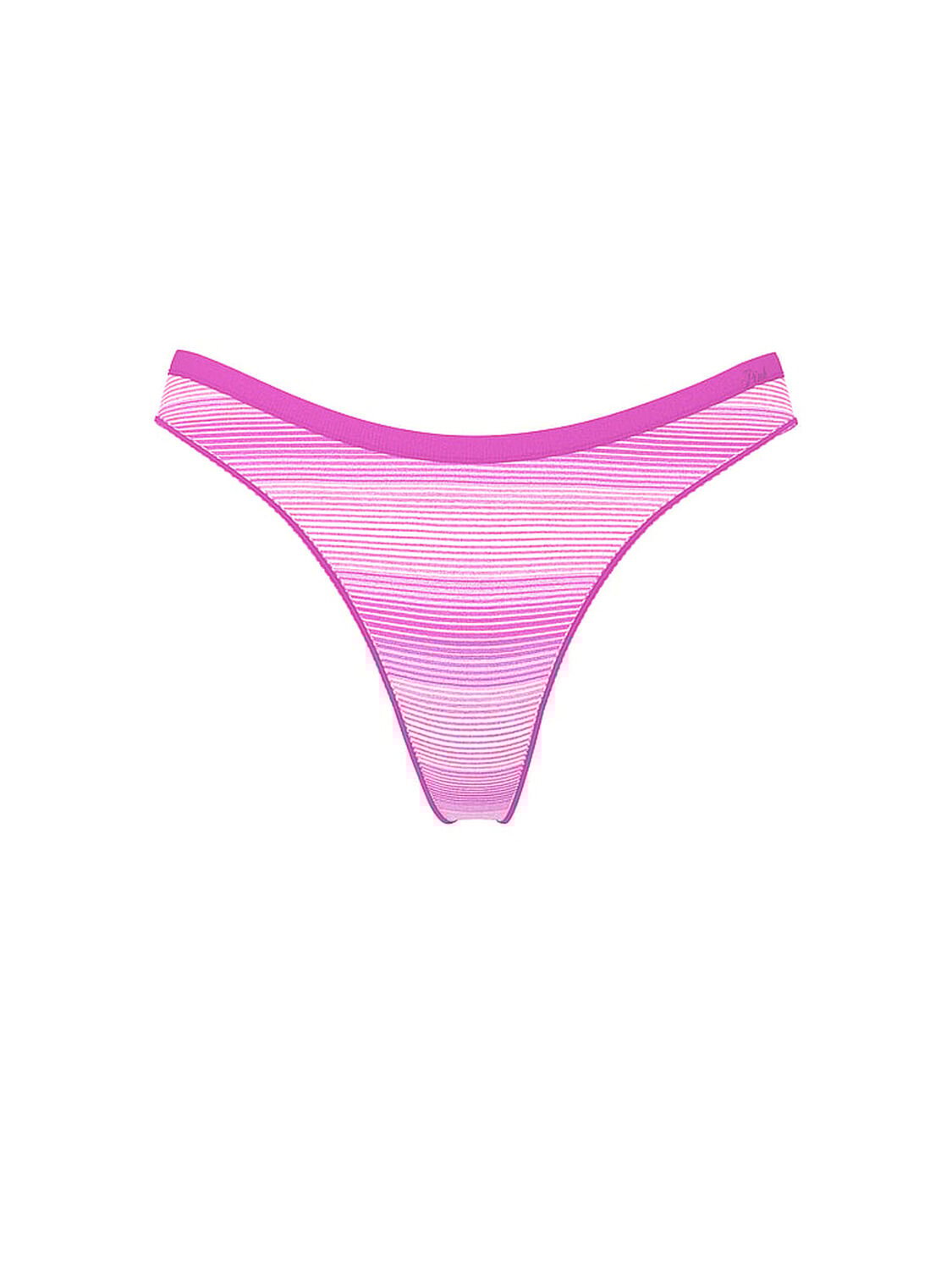 vs Pink Seamless Thong Panty Pink Lollipop Ombre Stripe Print 3 of 3 