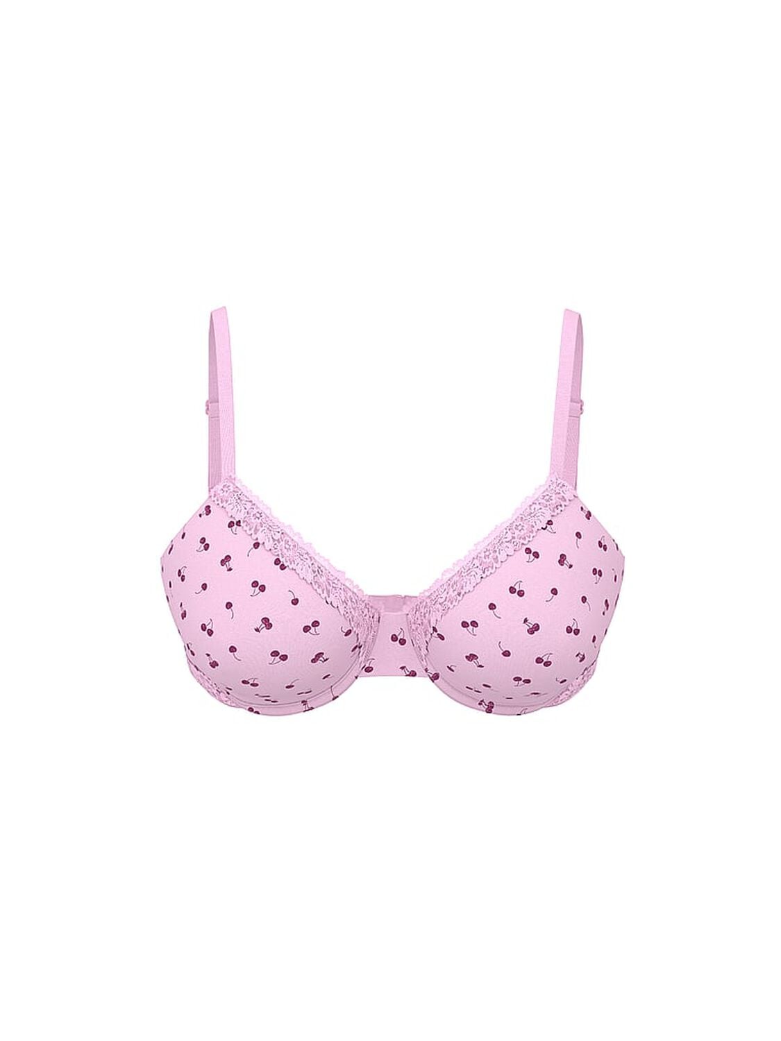 pink Pink Wear Everywhere Wear Everywhere Lightly Lined Full Coverage T-Shirt Bra Hushed Lilac Cherry Print 3 of 4 