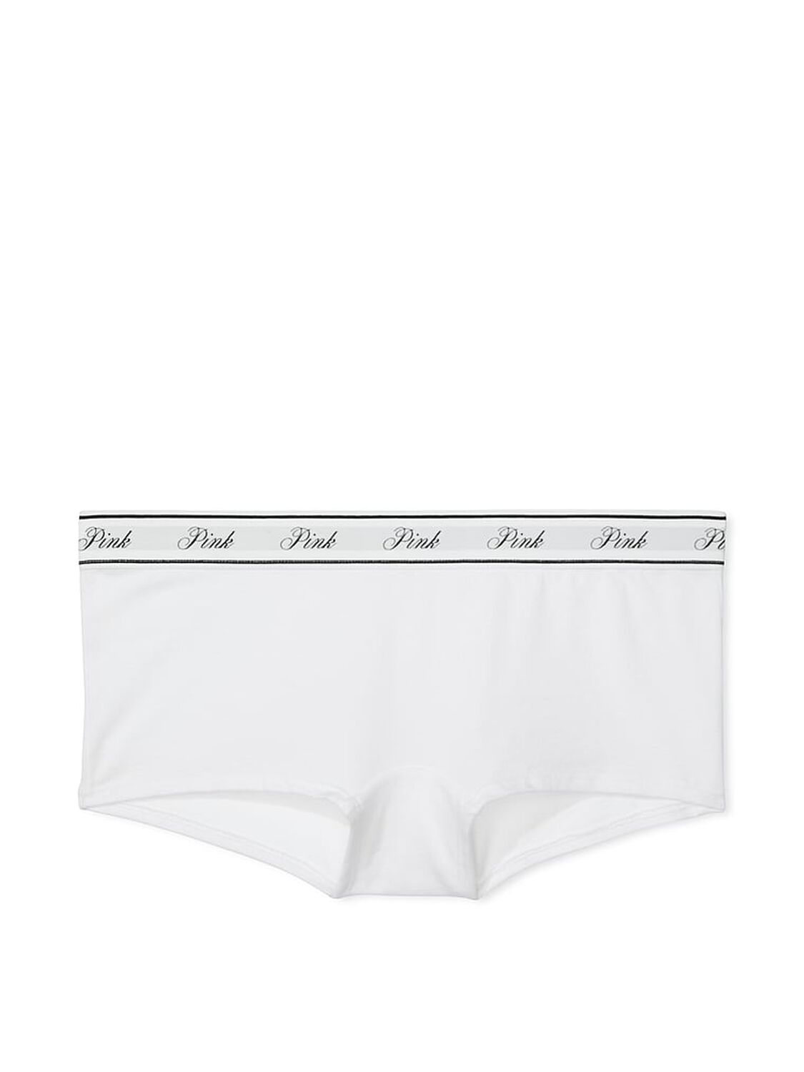 vs Pink Logo Cotton Shine Boyshort Panty Vs White 3 of 3 