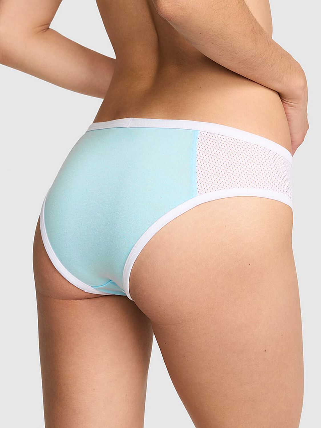vs Pink Cotton Cheeky Panty Stream With White Trim 2 of 3 