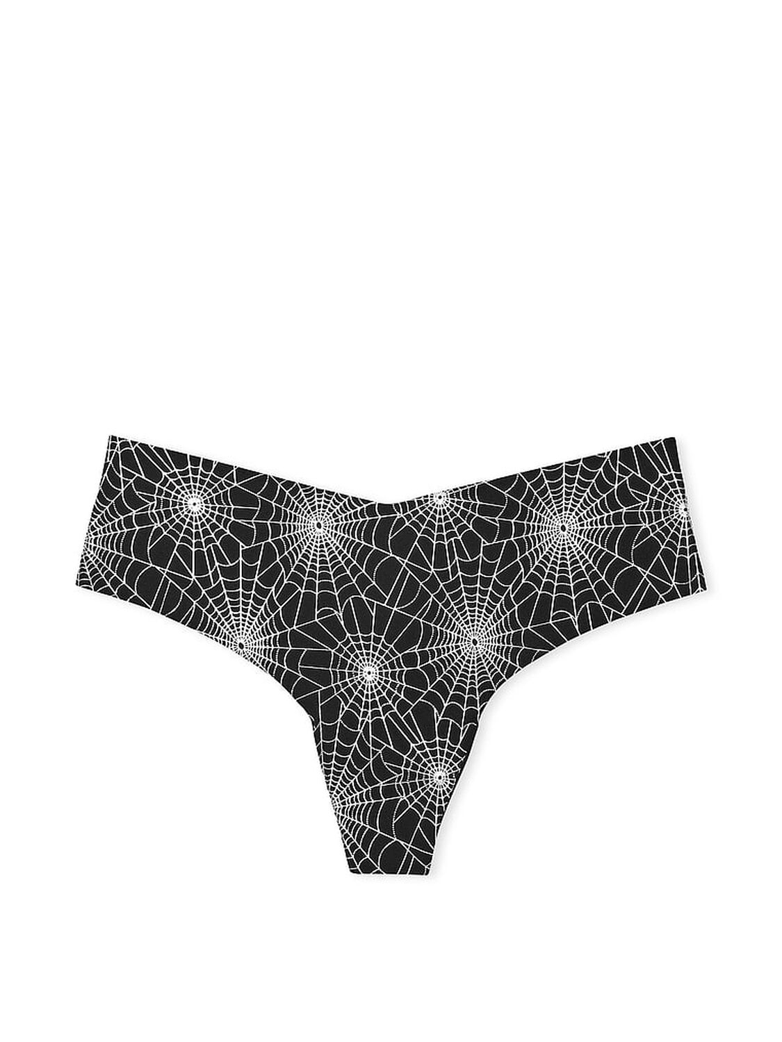 vs Pink No-Show Thong Panty Black Spiderweb Print 3 of 3 