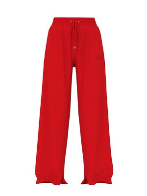 Ivy Fleece Wide-Leg Split-Hem Sweatpants
