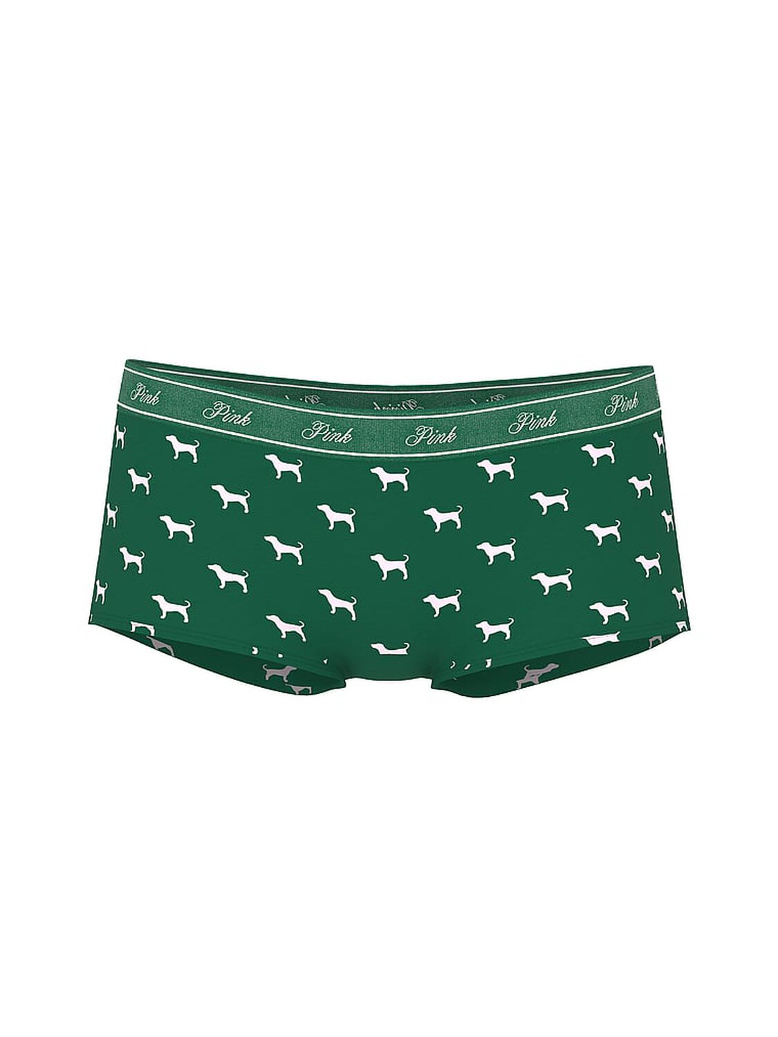 vs Pink Logo Cotton Boyshort Panty Jaguar Green Dog Print 3 of 3 