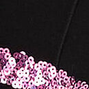 All-Day Cotton&trade; Foldover Flare Leggings, Pure Black And Pink Fire Sequins, swatch