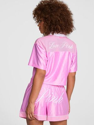 Satin Cropped Boxy Jersey