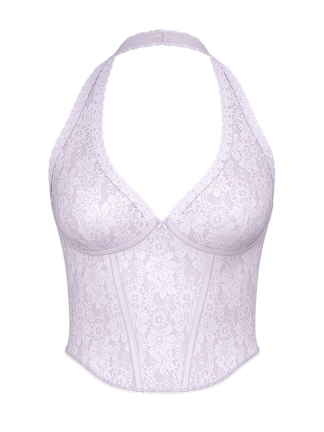 vs Pink Bralettes & Bra Tops Wink Lace Halter Corset Top Purple Whisper 1 of 3 