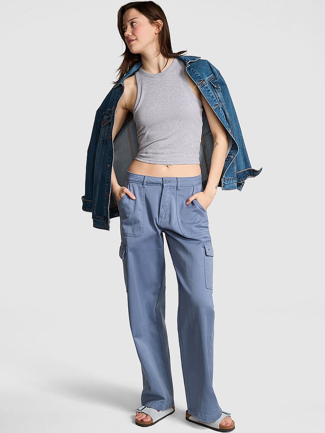 vs Pink Utility Cargo Pants Dusty Iris 1 of 4 