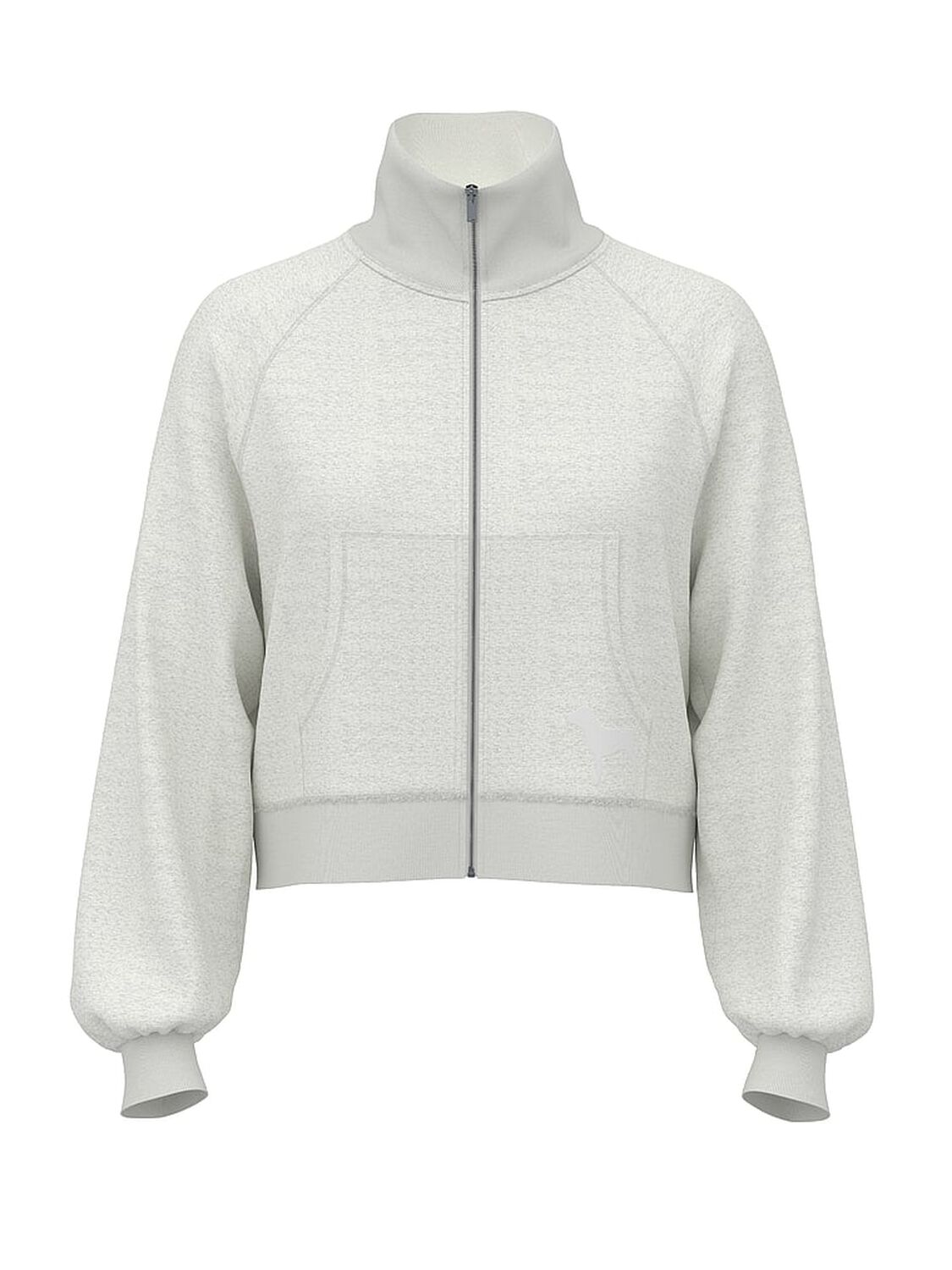 vs Pink Campus Terry&trade; Mock-Neck Full-Zip Sweatshirt Snow Heather 3 of 4 