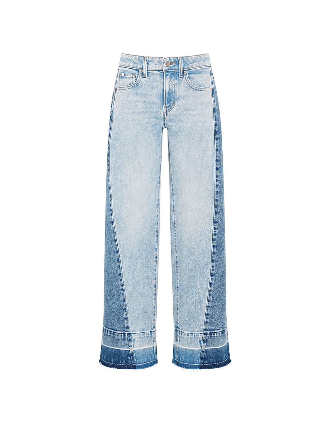 pink Pink Denim by PINK Mid-Rise Baggy Wide-Leg Jeans Light Wash Panel 3 of 3 