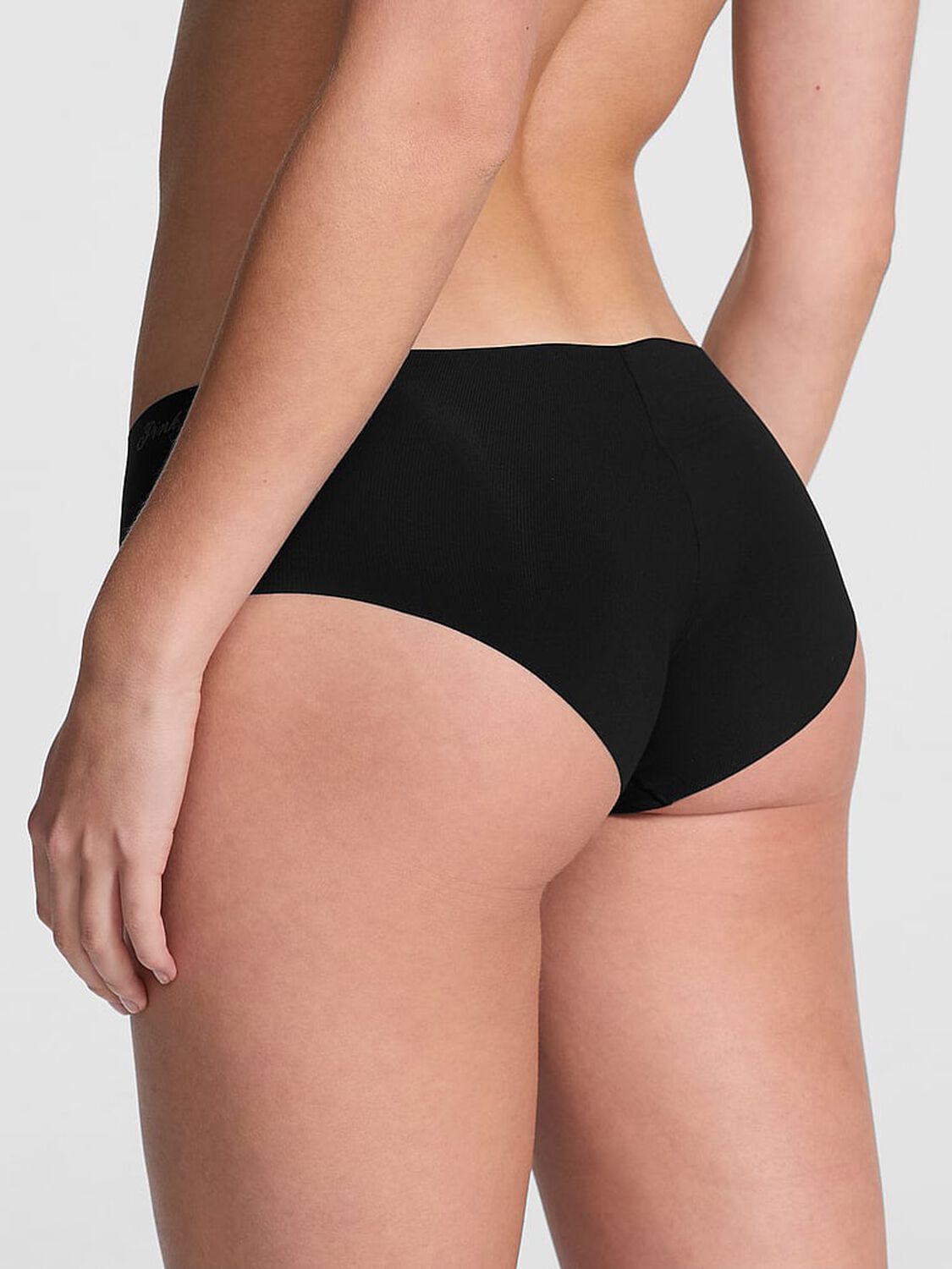 vs Pink No-Show Hiphugger Panty Pure Black 2 of 2 