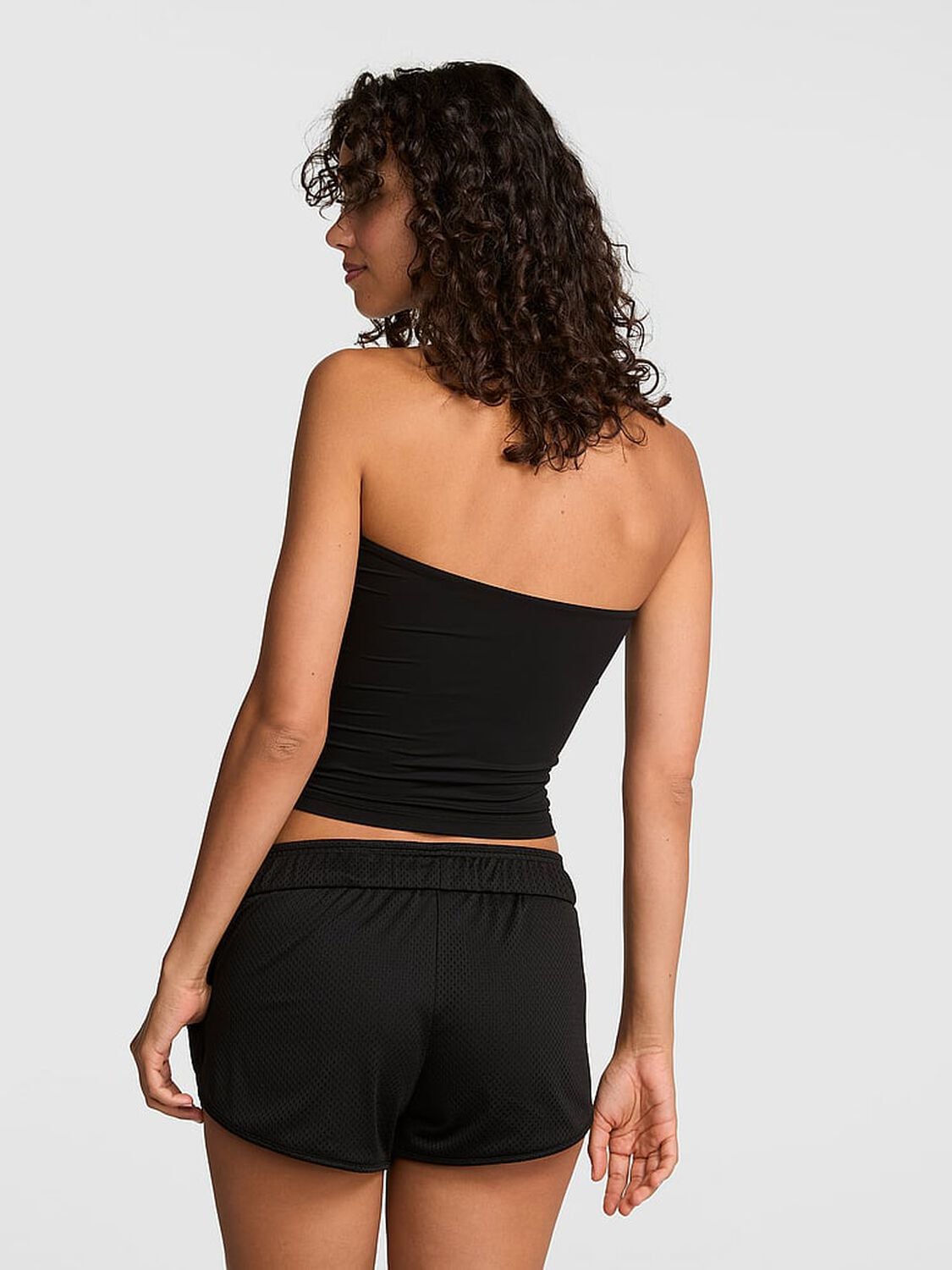 vs Pink PINK Base Stretch&trade; Tube Top Pure Black 2 of 3 