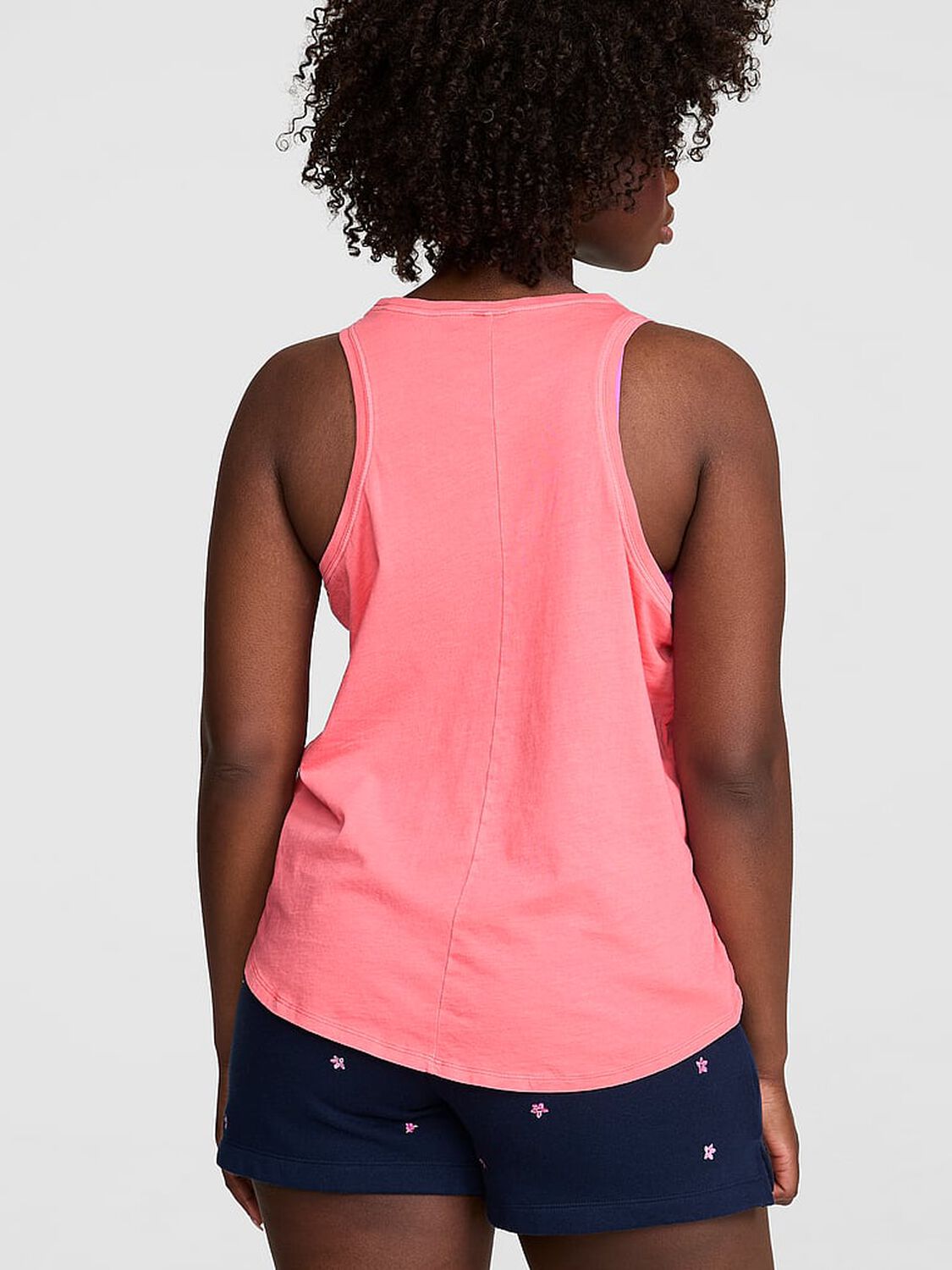 vs Pink Campus Cotton&trade; Tank Top Vivid Pink 2 of 3 