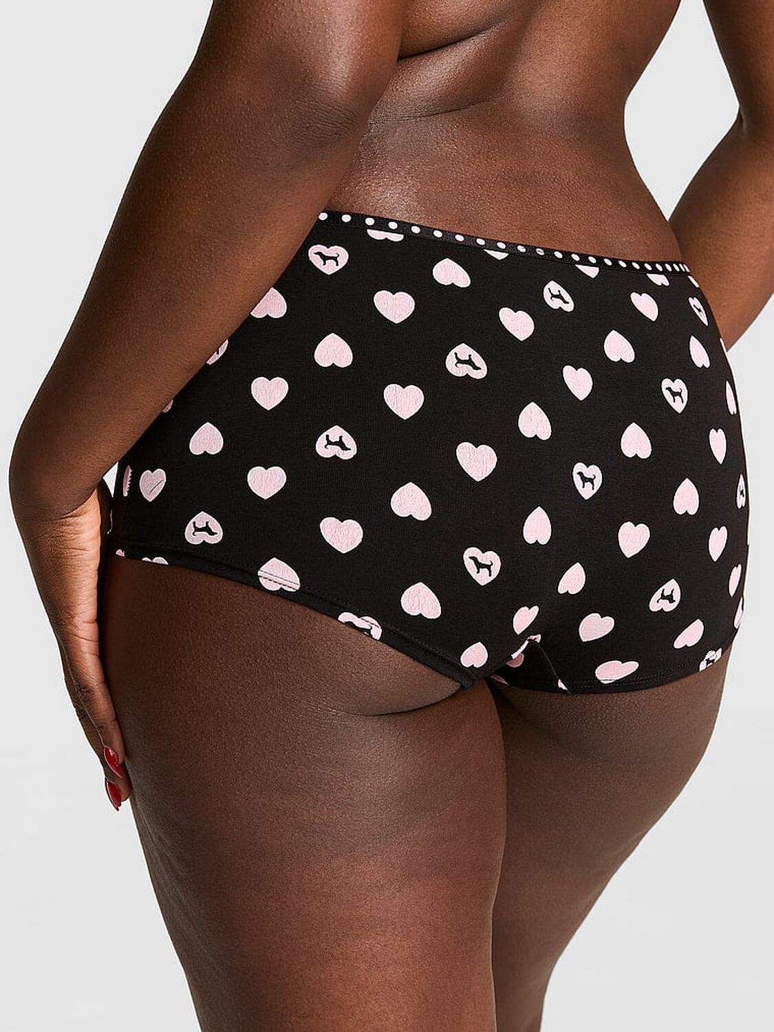 vs Pink Logo Boyshort Panty Black Heart Dog 2 of 2 