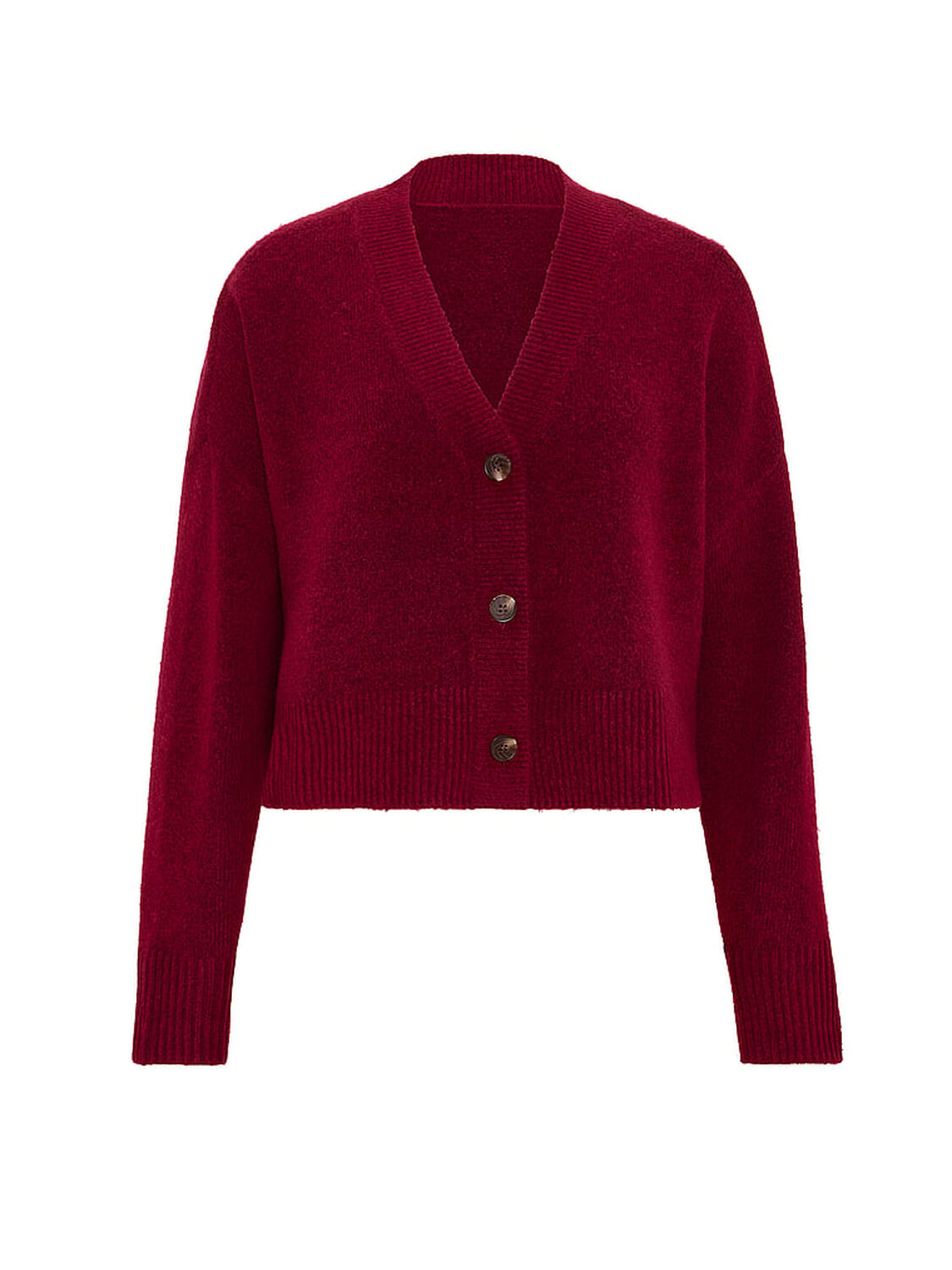 vs Pink Comfy Girl Cropped V-Neck Cardigan Red Lacquer 3 of 3 