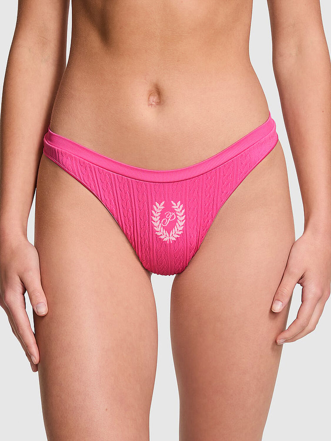 pink Pink Seamless High-Leg Thong Panty 1 of 3 