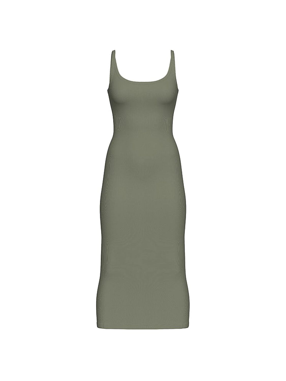 vs Pink All-Day Soft Rib High-Neck Midi Dress Slate Green 3 of 3 