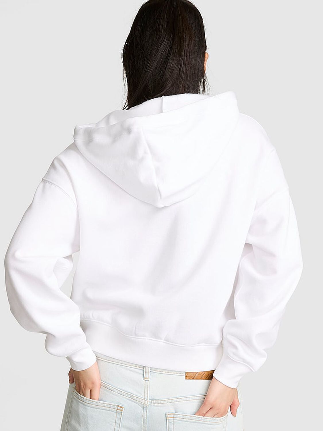 vs Pink Campus Fleece&trade; Full-Zip Hoodie Vs White 2 of 3 