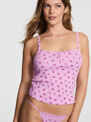Pointelle Henley Cami