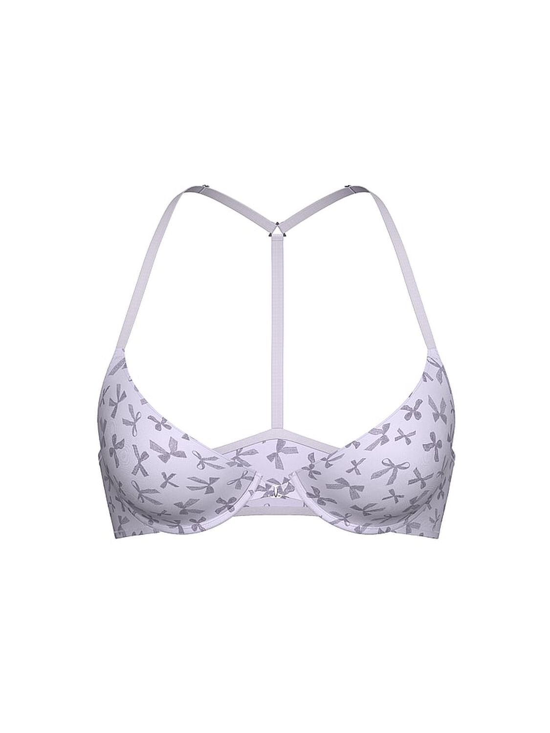 vs Pink Wear Everywhere Wear Everywhere Front-Close Push-Up Bra Purple Whisper Lace Bow Print 3 of 3 