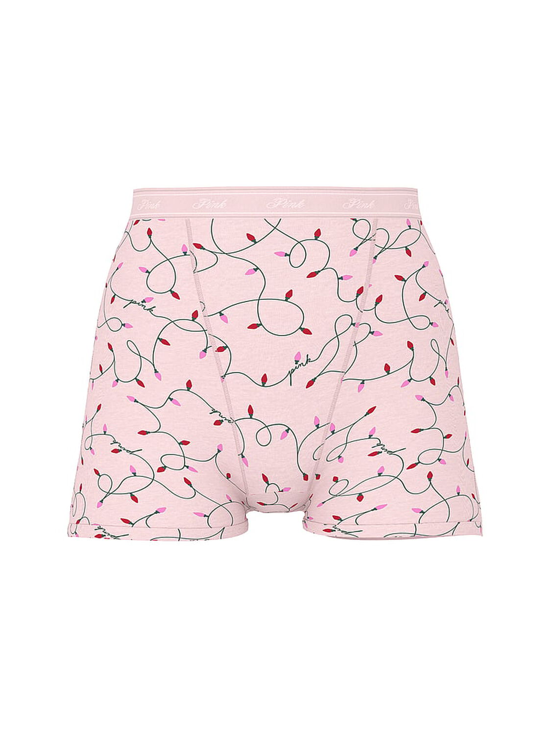 vs Pink Logo Cotton High-Waist Boyshort Panty Pink Tulip Lights Print 3 of 3 