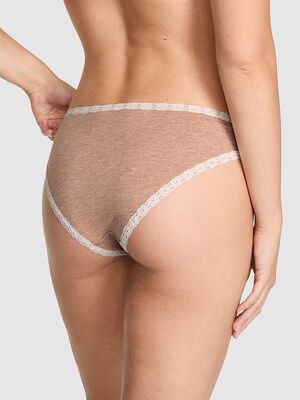 Cotton Lace-Trim Low-Rise Cheeky Panty