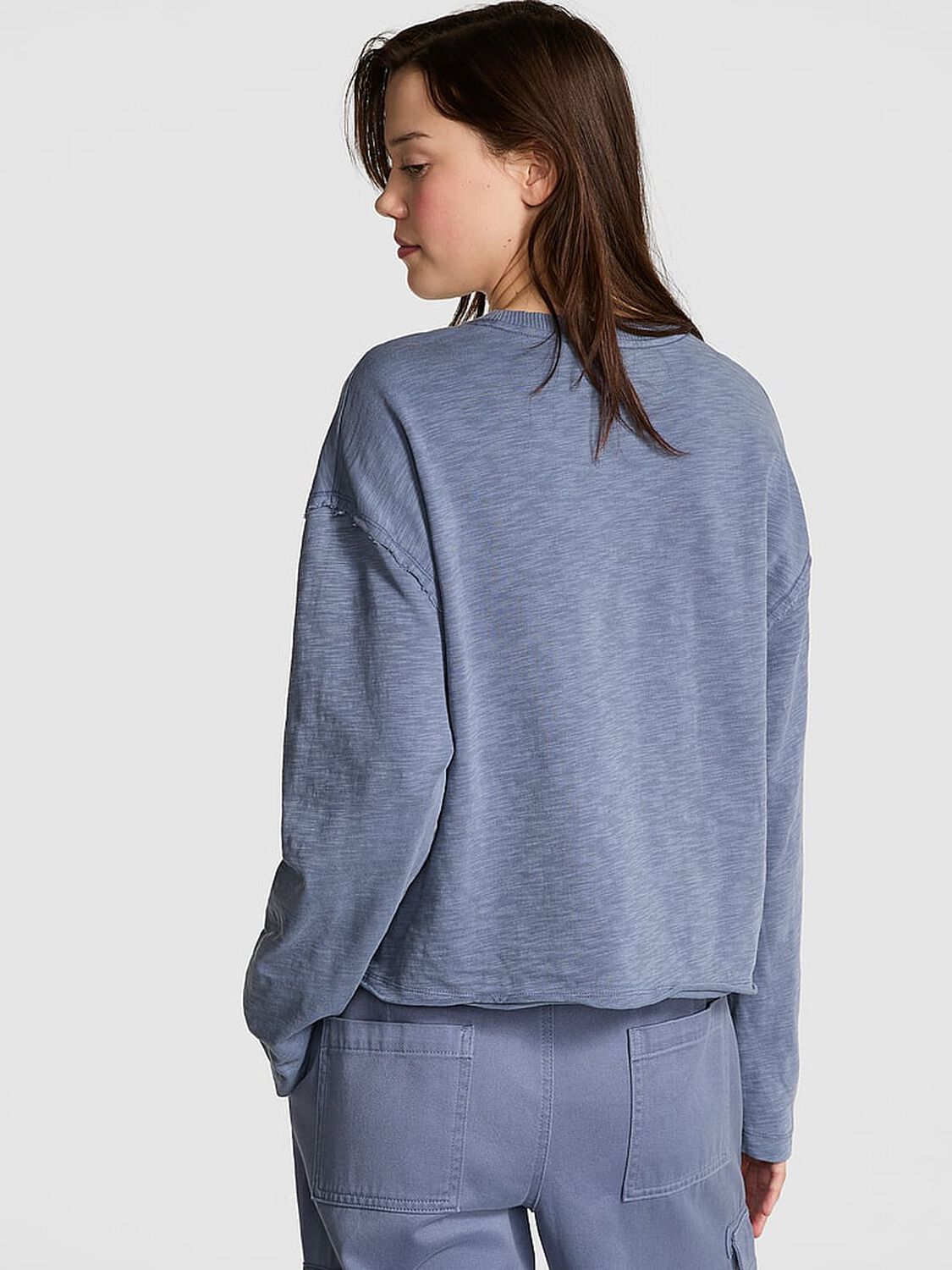 vs Pink Lightweight Lounge Crew Sweatshirt Dusty Iris 2 of 2 