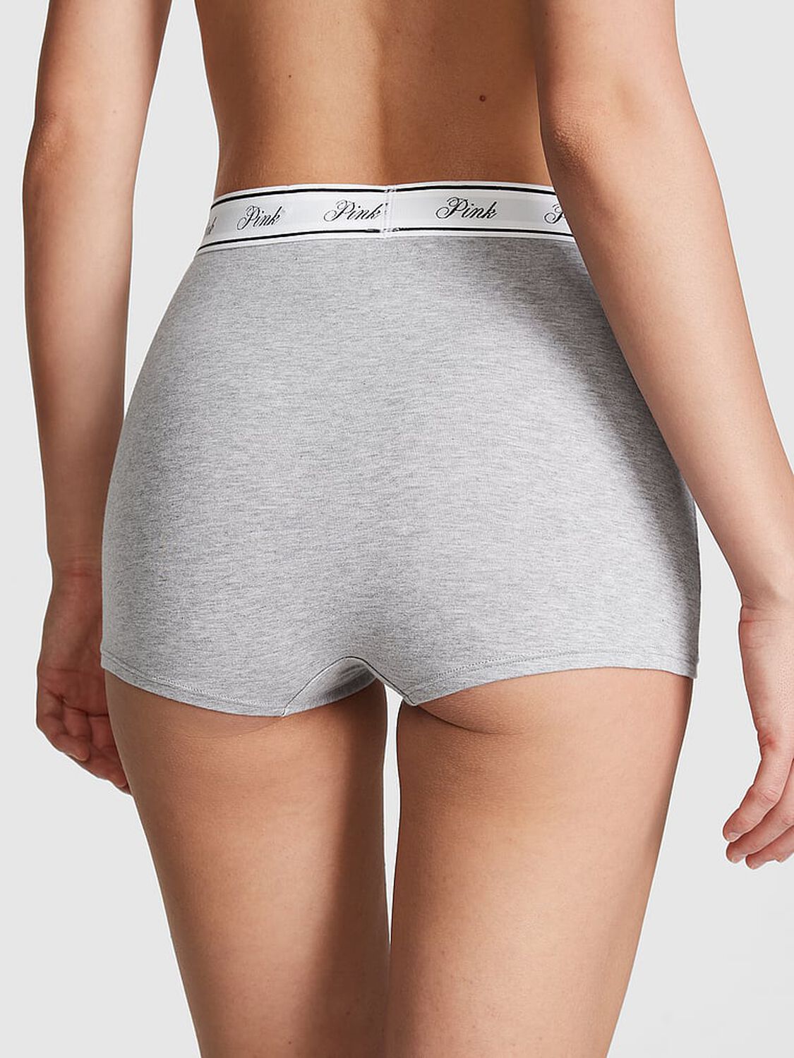 vs Pink Logo Cotton High-Waist Boyshort Panty 1 of 3 