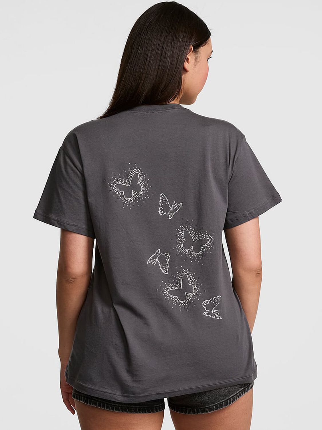 vs Pink Campus Cotton&trade; Tee Coal Butterfly Shine 2 of 3 