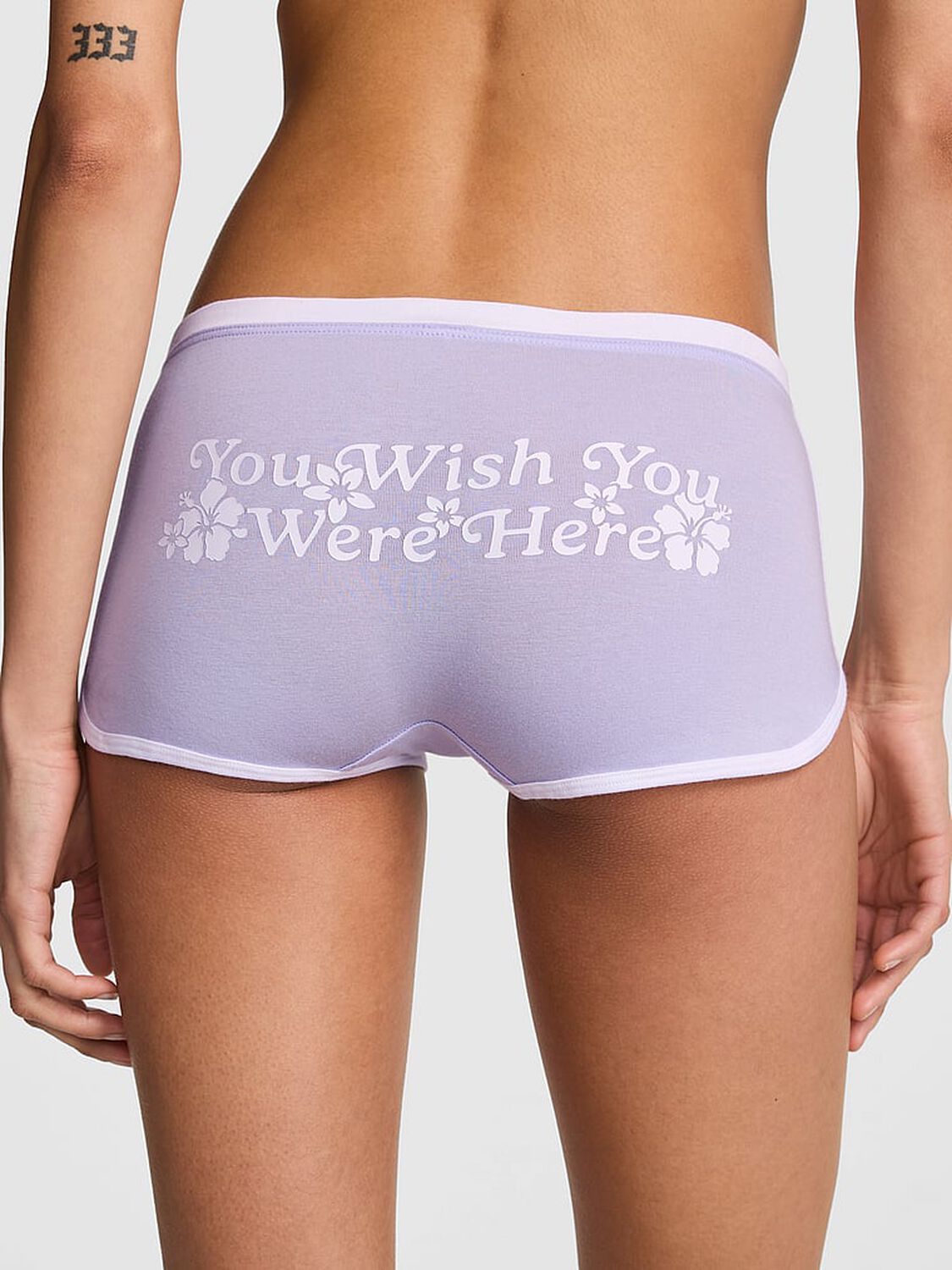 vs Pink Cotton Dorm Boyshort Panty Sweet Lavender 2 of 3 