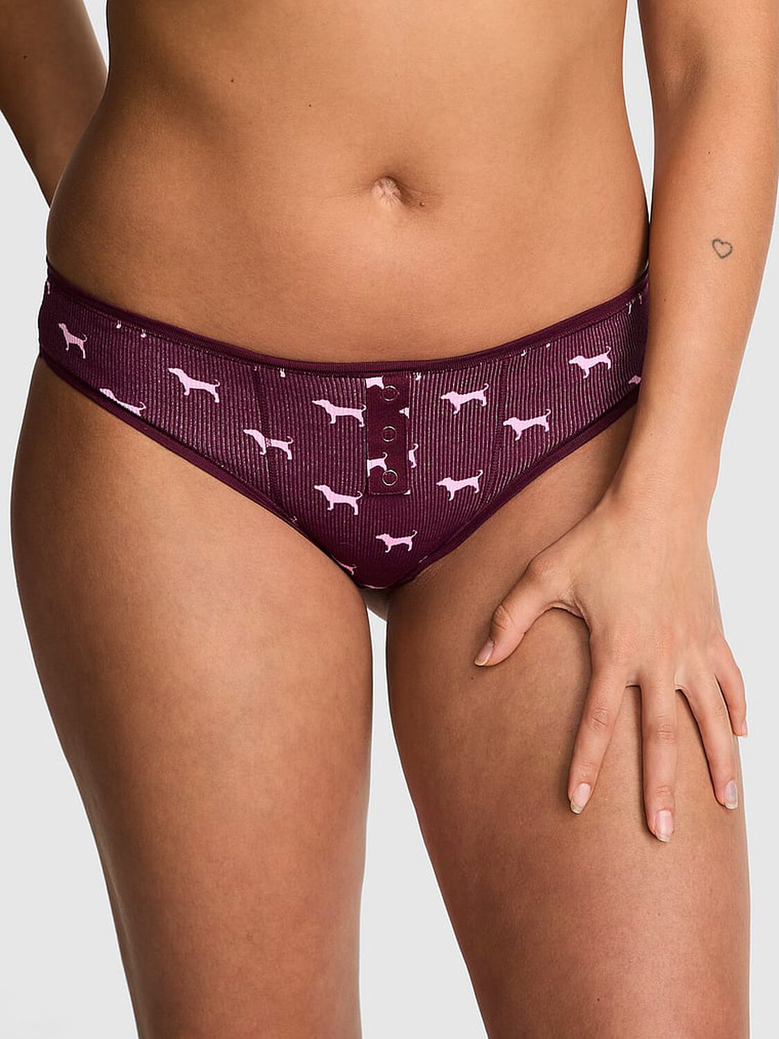 vs Pink Cotton Cheeky Panty Wild Rose Dog Print 1 of 3 