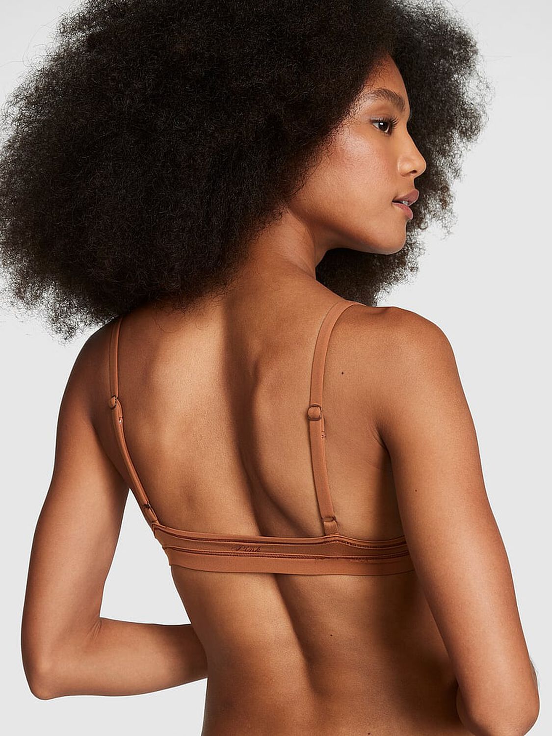 vs Pink Bralettes & Bra Tops Triangle Bralette Caramel 2 of 4 