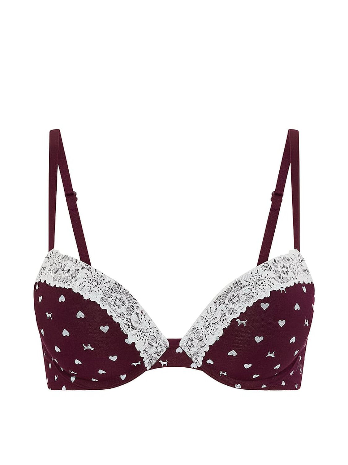 vs Pink Wear Everywhere&trade; Super Push-Up Bra Wild Rose Heart & Dog Print 3 of 3 