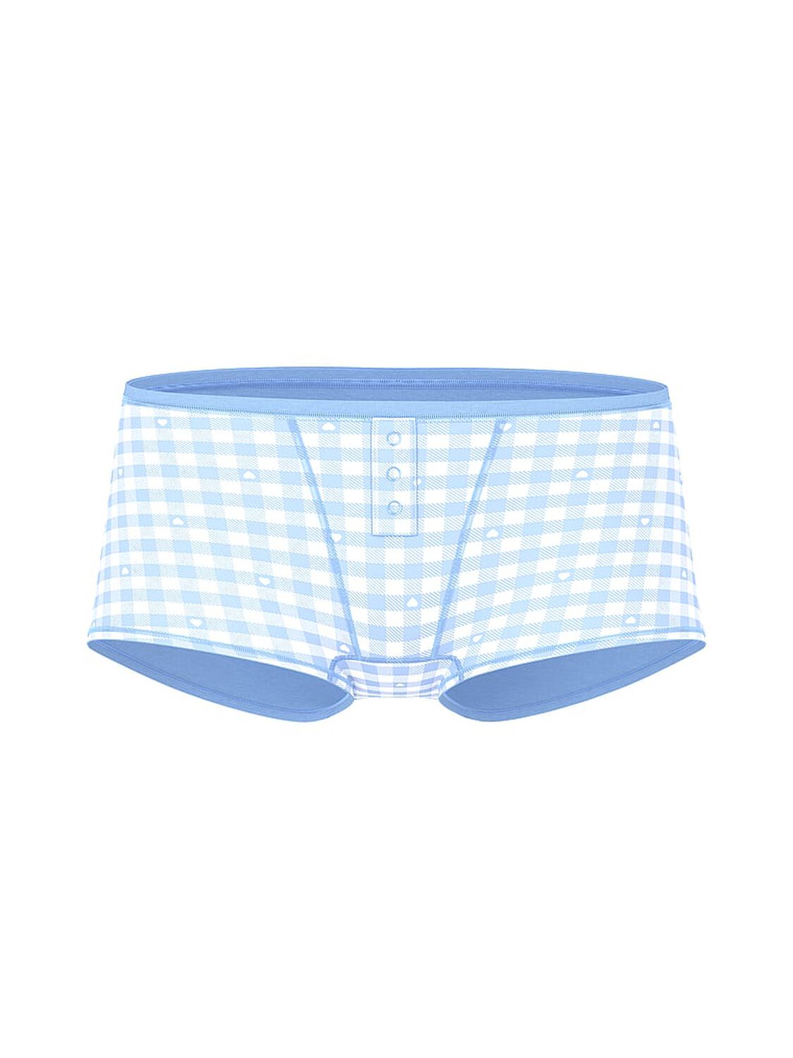 vs Pink Cotton Dorm Boyshort Panty Blue Gingham 3 of 3 