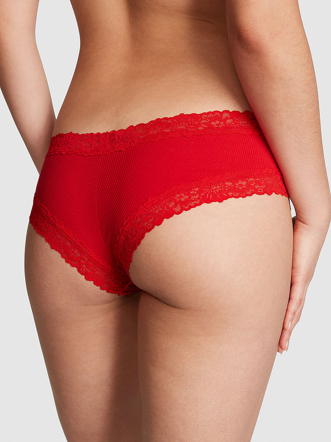 vs Pink Wink Lace-Trim Cheeky Panty Pin Up Red 2 of 3 